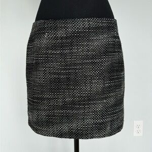 Black and White Knit Mini Skirt